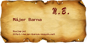 Májer Barna névjegykártya